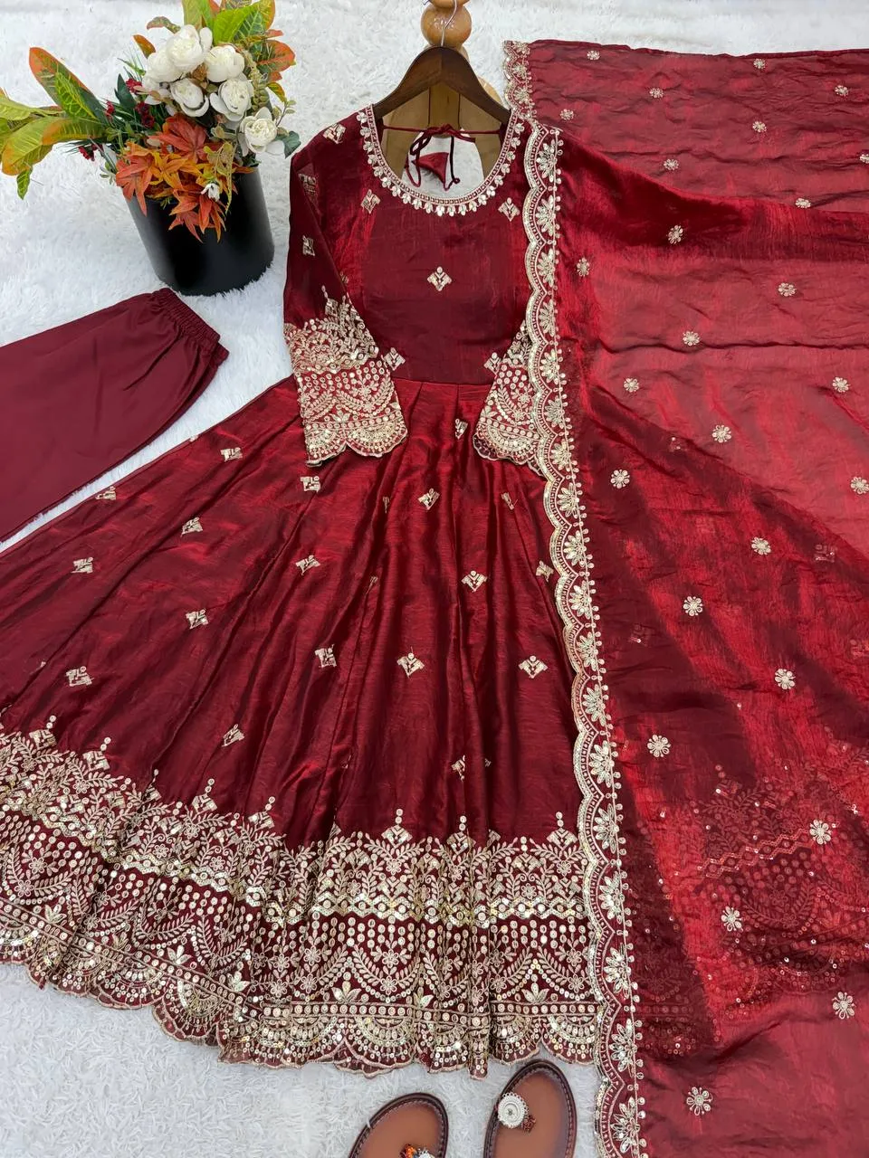 Launching Sabina 895 Fendy Silk Embroidery Sequence Work Wedding Wear Gown 2026