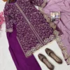Beautiful C585 1423 Chinnon Silk Hand Embroidery Work Pakistani Sharara Suit 2026