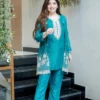 Latest Zarin Vadana Chinon Embroidery Work Kurti Pant Koti Set 2026