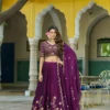 Stylish Zarin Liyana Vichitra Silk Designer Embroidery Work Wedding Lehenga Choli 2026