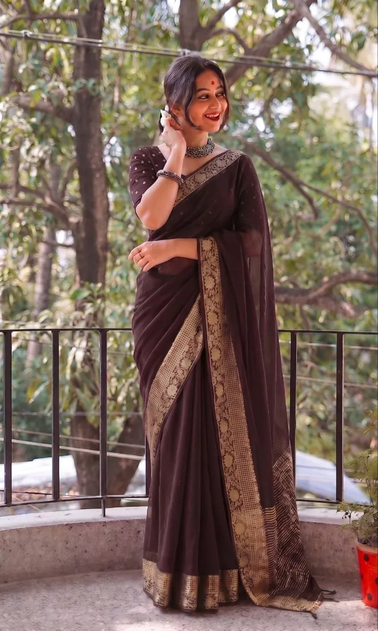 Latest RGS Arrival Viscose Chinon Jacquard Work Daily Wear Saree 2026