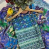 RBC Bluffy Chinon Silk Designer Kalamkari Printed Mirror Work Saree