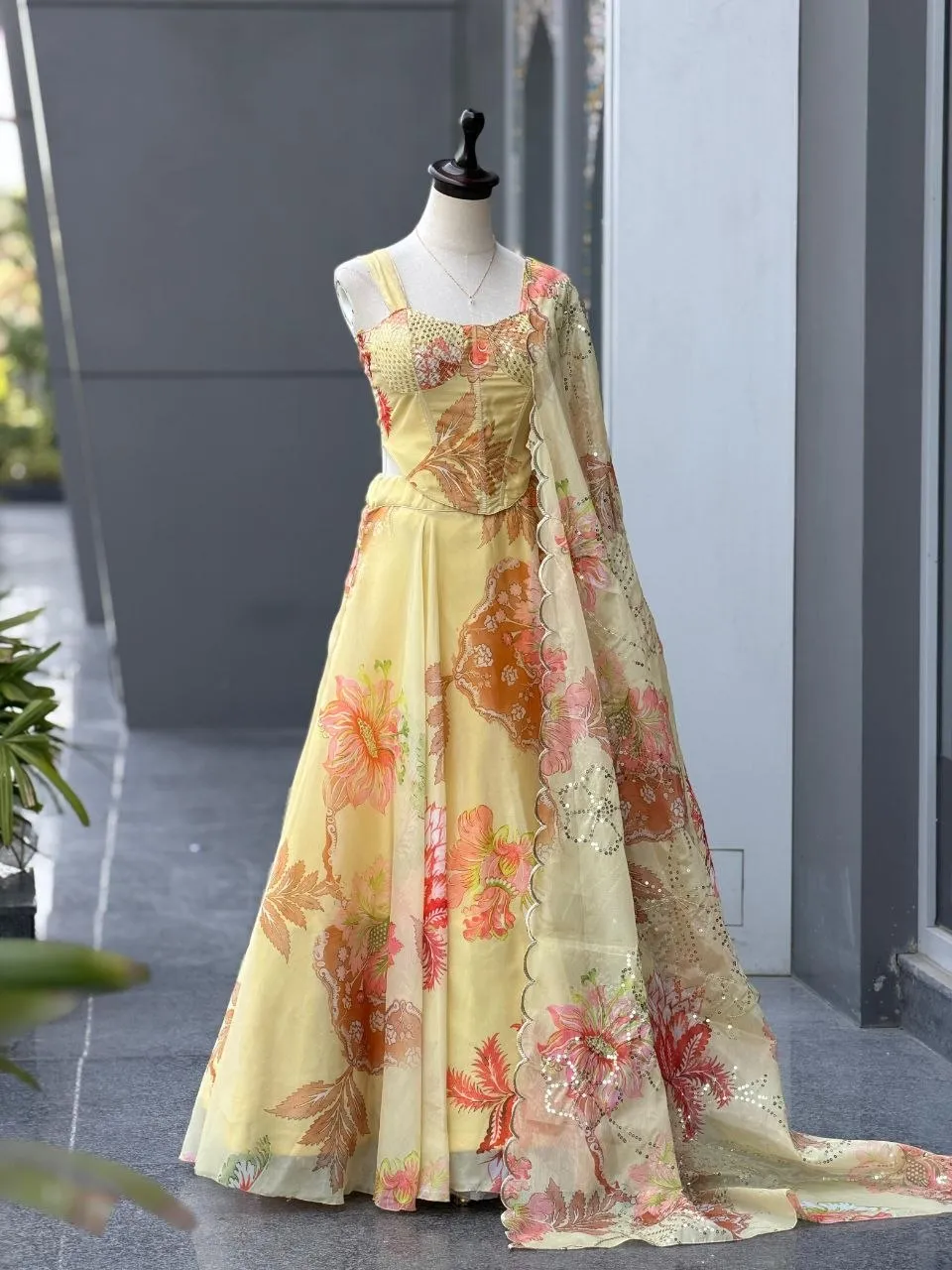 Latest SWT 1187 Organza Embroidery Sequence Work Party Wear Lehenha Top Dupatta 2026
