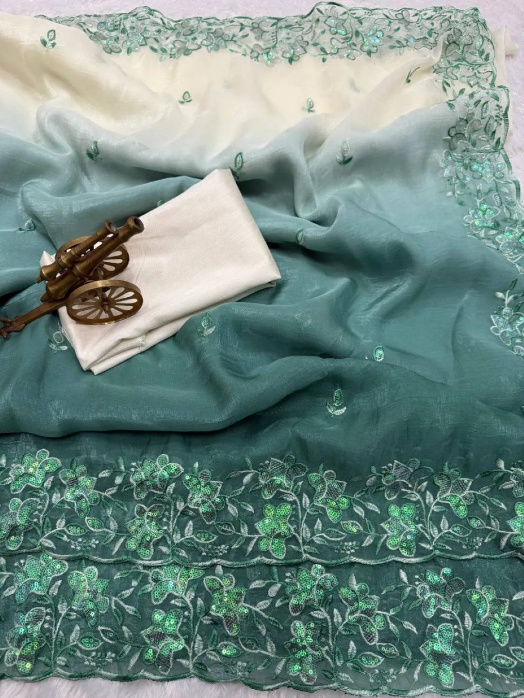 Buy Kusum 816 Nandan Crunchy Embroidery Work Party Wear Saree 2026