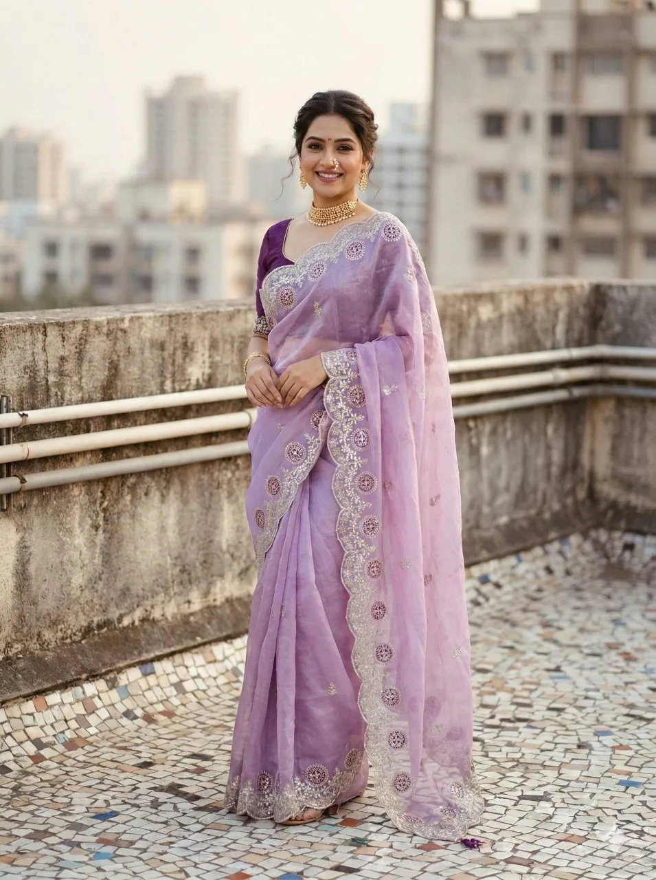 Latest Kusum 812 Nagma Gold Crush Embroidery Work Saree Manufacturer in India 2026