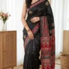Launching WMS Satin Ajarakh Printed Mirror Work Durgapuja Saree 2026