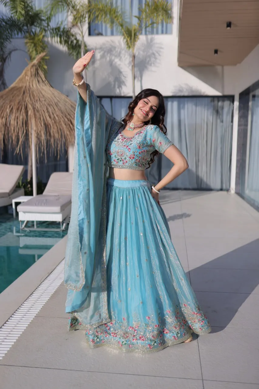 Launching Mohini 7161 Fendi Silk Thread Embroidery Work Lehenga Choli 2026