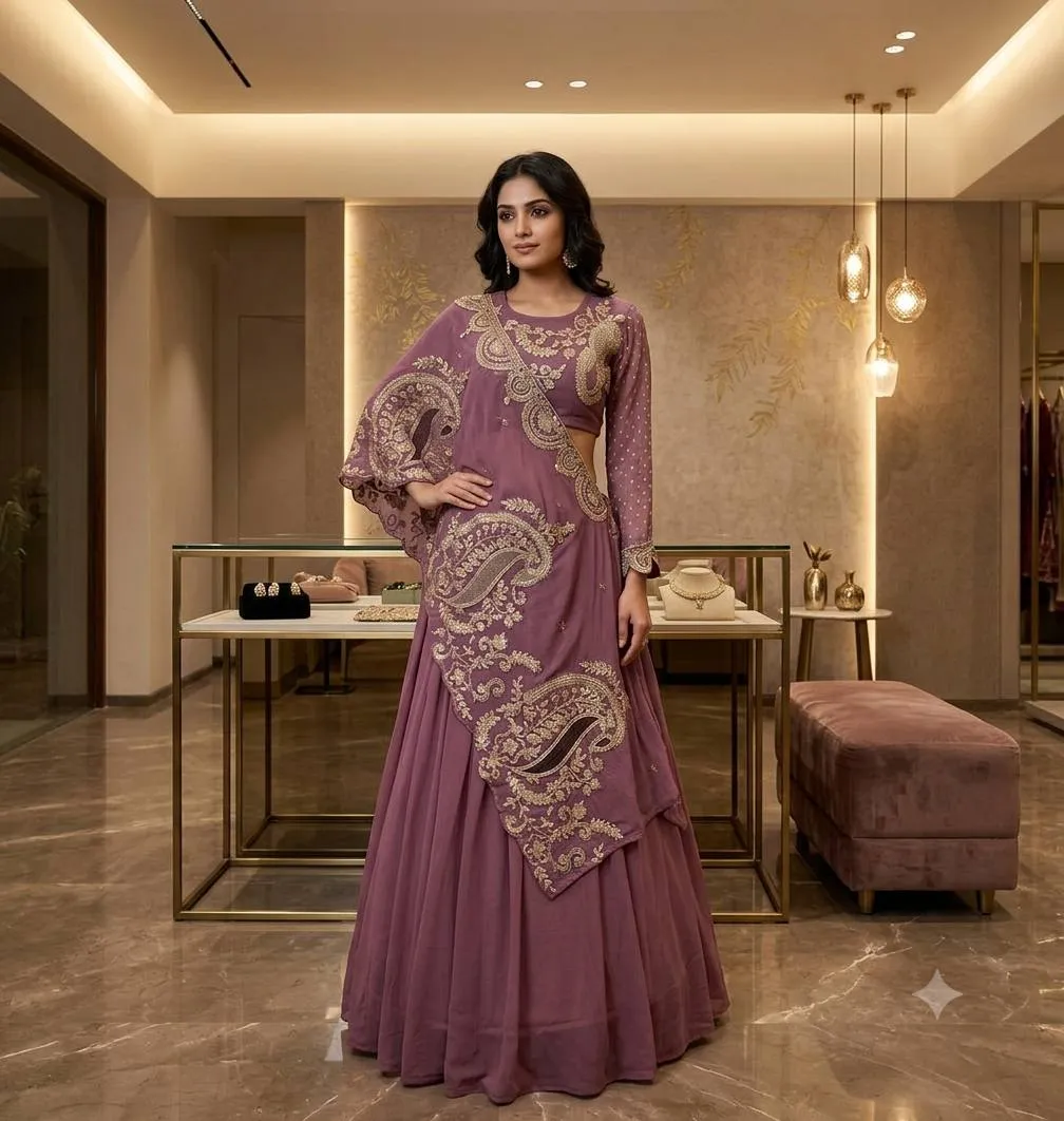 Latest BV 400 Georgette Printed Sequence Work Ready to Wear Saree 2026