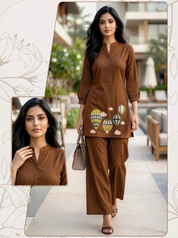 Stylish SS2016 Dabbu Cotton Trending Embroidery Office Wear Kurti Pant Set 2026