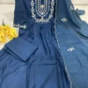 Launching ATQ Chanderi Silk Embroidery Sequence Work Anarkali Gown Pant Dupatta 2026