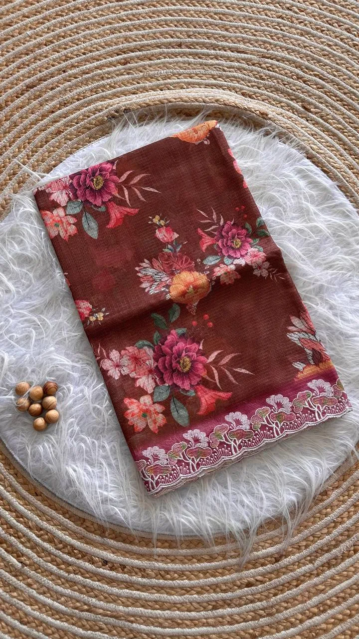 Launching MHV Aasha Printed Embroidery Thread Work Saree Wholesale Market in Surat 2026