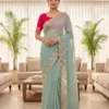 Stylish Kusum 829 Shivangi Moss Chiffon Thread Work Saree Collection 2026 2026