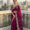 Latest Kusum 866 Fanton Fandy Satin Silk Sequence Embroidery Work Wedding Saree 2026