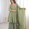Beautiful Sabina 5022 Crunchy Silk Jacquard Butti Work Party Wear Top Sharara 2026