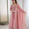Stylish Sabina 5011 Crunchy Silk Sequence Embroidery Anarkali Gown Pant Dupatta 2026