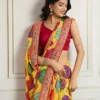 Kiara Sakhi4 Georgette Bandhej Printed Embroidery Party Wear Saree