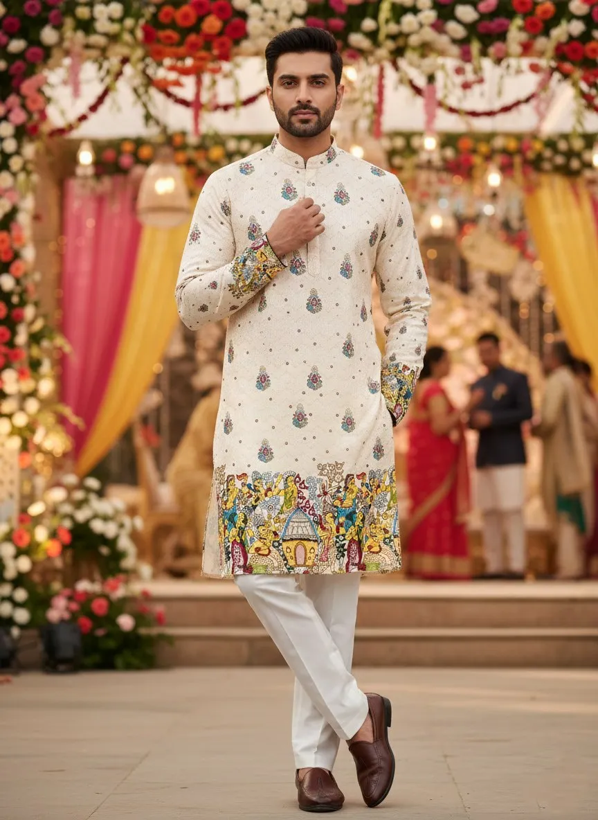Buy Kiara Killer4 Cotton Embroidery Wedding Kurta Pajama Wholesale Market in Surat 2026