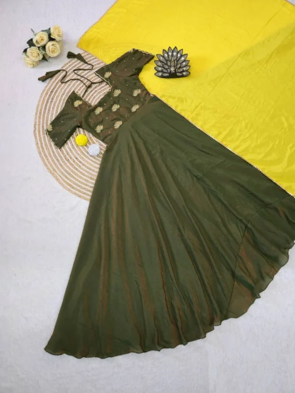 Launching ZT 216 Vichitra Silk Hand Work Festival Frock With Dupatta 2026