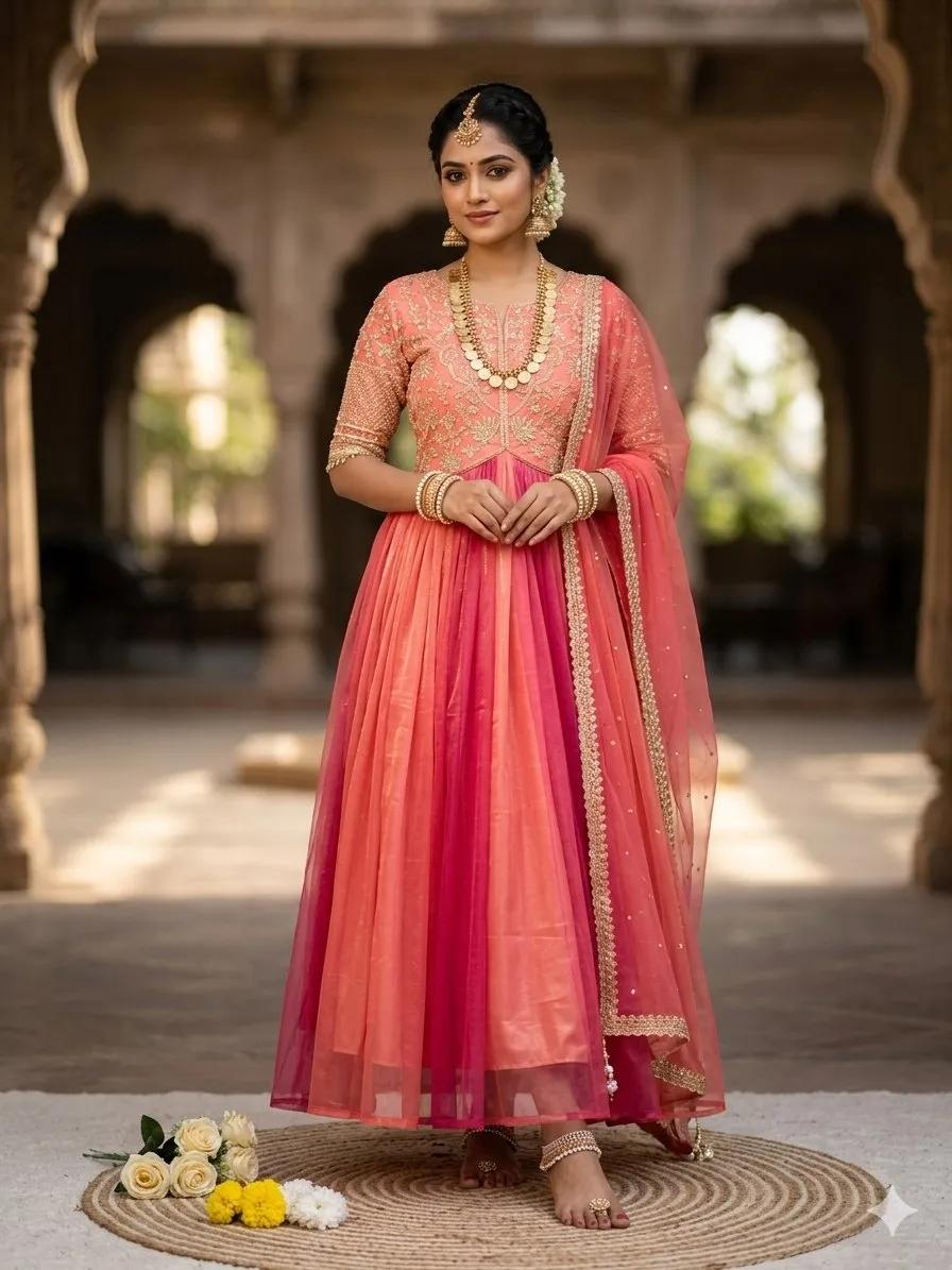 Launching ZT 226 Mrunal Tissue Silk Embroidery Work Wedding Gown Dupatta Collection 2026