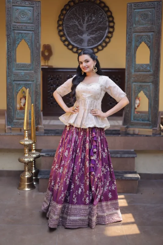 Latest Mohini 7166 Dyeable Viscose Jacquard Top Skirt Online Shopping In India 2026