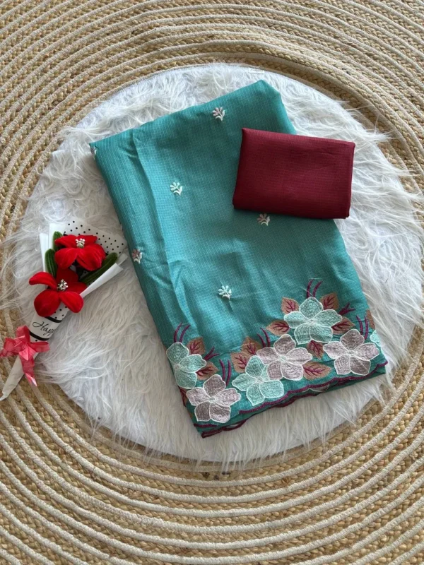 Buy MHV Sasha Doriya Embroidery Thread Work Saree Exporters in India 2026