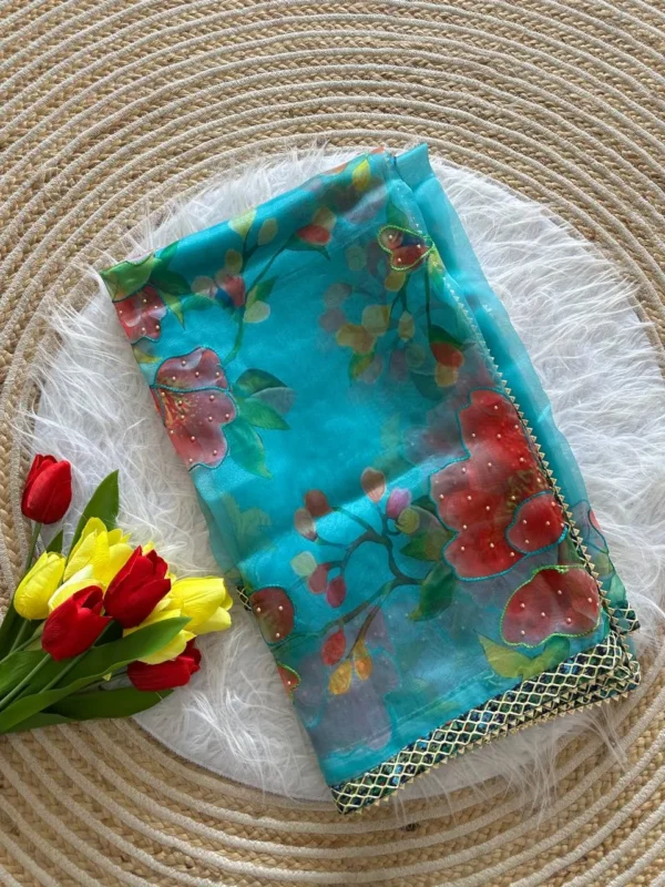 Latest MHV Sanskriti Organza Silk Hand Moti Work Daily Wear Saree 2026