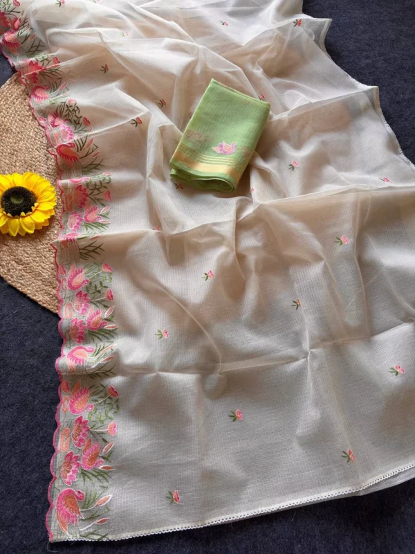 Launching MHV Bansi Doriya Embroidery Work Saree Supplier in Surat 2026