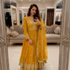 C585 1481 Georgette Sequence Zari Work Gown Pant With Dupatta