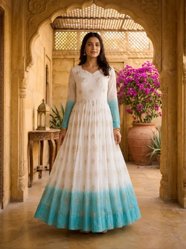 Stylish Moni 1264 Shaded Silver Embroidery Frock Wholesalers in Surat 2026