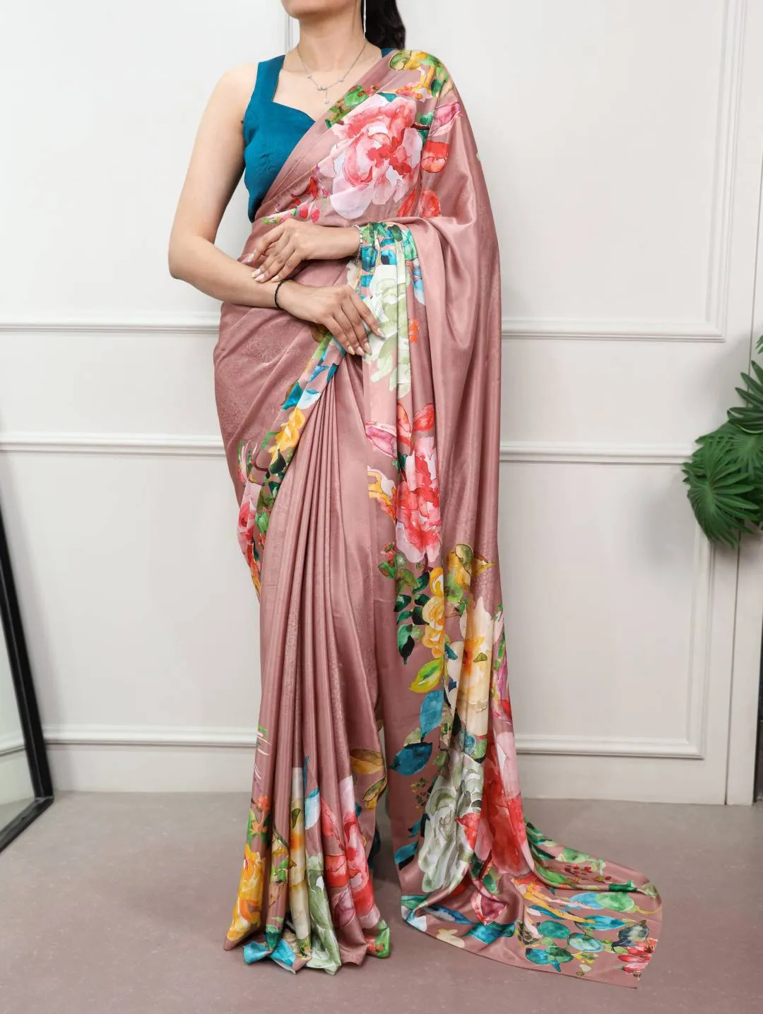 Launching WMN 7053 Satin Silk Printed Party Wear Saree Collection 2026
