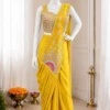 BDB 79 Crep Silk Embroidery Thread Work Wedding Ready To Wear Saree