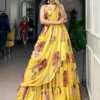 WMN 1254 Chiffon Printed Party Wear Ruffle Lehenga Choli