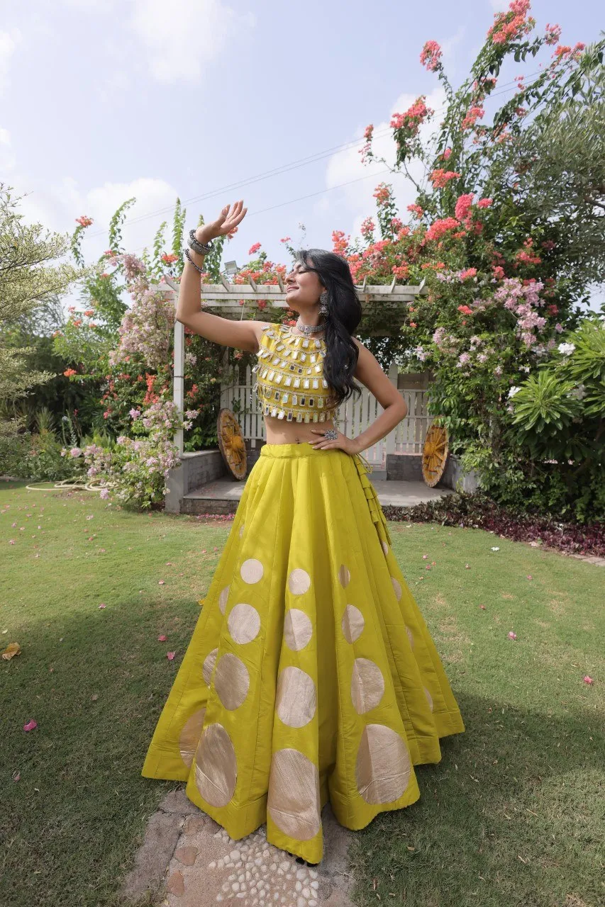 Latest Mohini 7173 Roman Silk Gota Patti Work Trending Garba Navratri Lehenga Top 2026