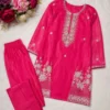 Latest Zarin Vadana Chinon Embroidery Work Kurti Pant Koti Set 2026