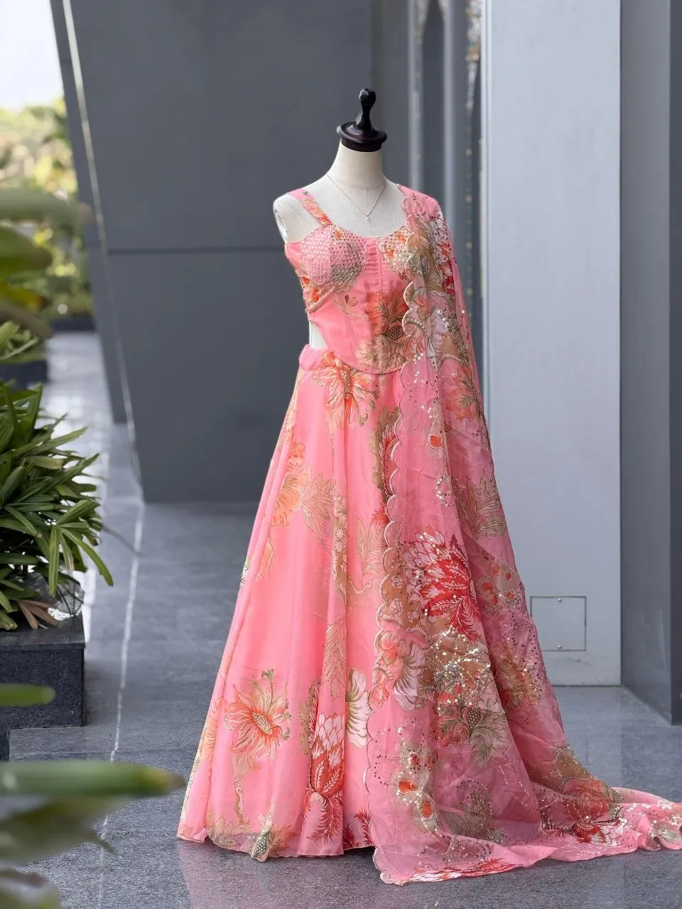 Latest SWT 1187 Organza Embroidery Sequence Work Party Wear Lehenha Top Dupatta 2026