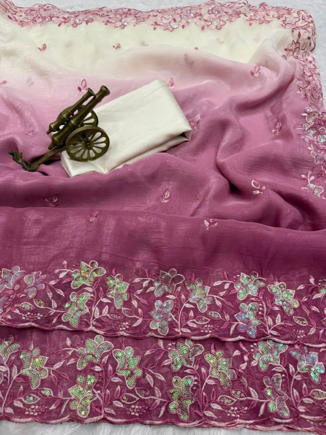 Buy Kusum 816 Nandan Crunchy Embroidery Work Party Wear Saree 2026