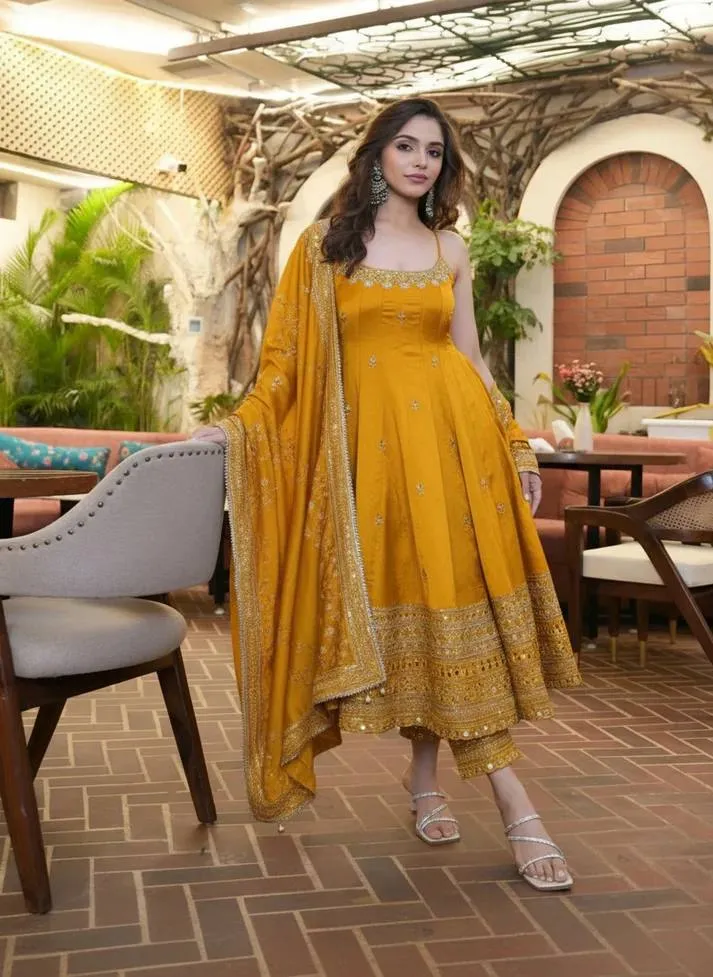 Launching STD 6075 Vichitra Silk Embroidery Wedding Gown Collection 2026