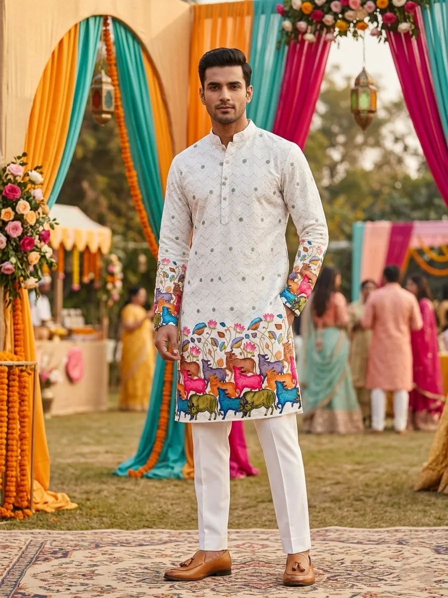 Beautiful Kiara Cotton Crochet Sequence Work Printed Festival Kurta Pyjama Suplier Online Shopping 2026
