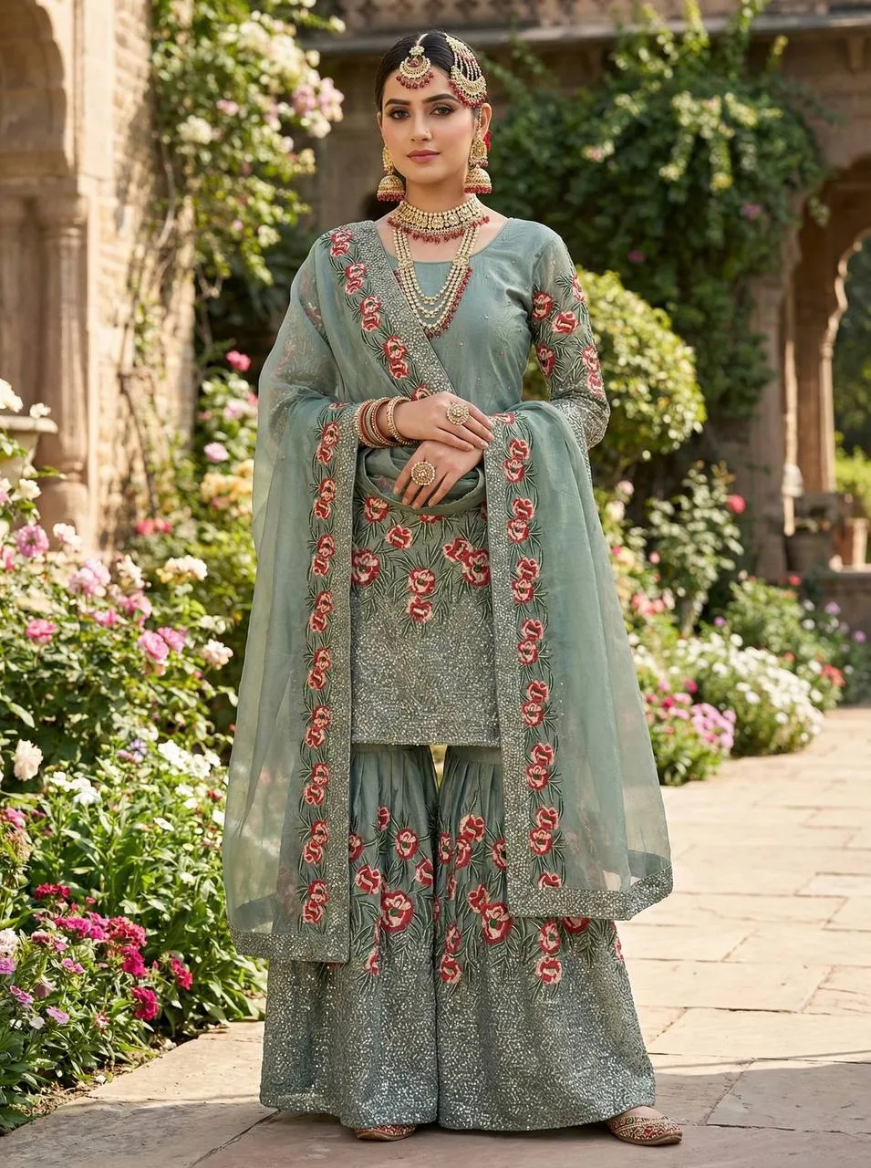 Launching Sabina 887 Fendy Silk Sequence Hand Work Wedding Pakistani Gharara Suit 2026