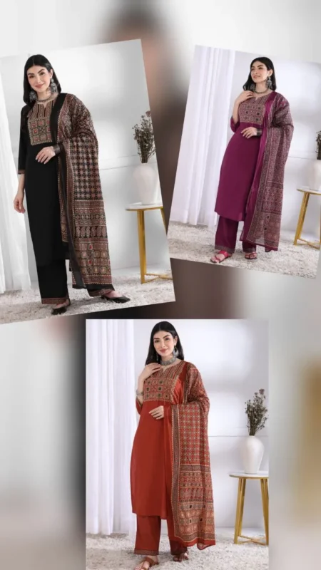 Beautiful ATQ Reyon Slub Printed Trending Collection Durgapuja Readymade Dress 2026