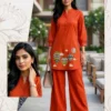 Stylish SS2016 Dabbu Cotton Trending Embroidery Office Wear Kurti Pant Set 2026
