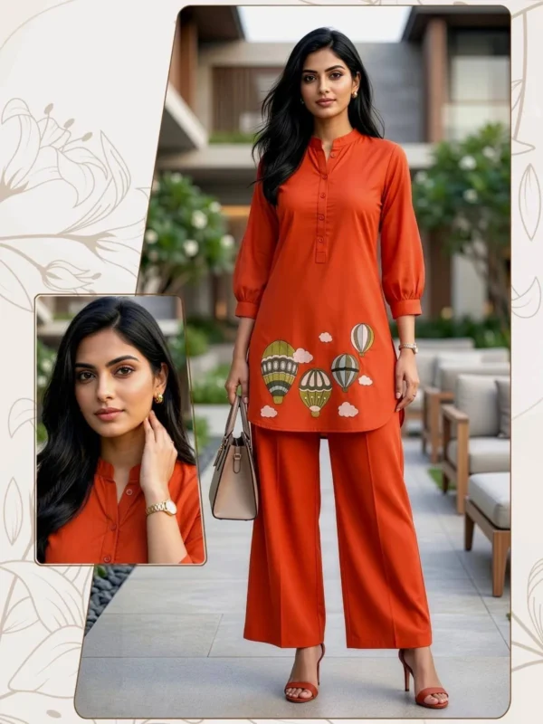 Stylish SS2016 Dabbu Cotton Trending Embroidery Office Wear Kurti Pant Set 2026