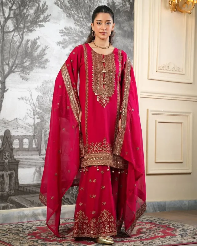 Stylish Sabina 890 Fendy Silk Embroidery Work Wedding Gharara Suit 2026