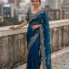 Latest Kusum 866 Fanton Fandy Satin Silk Sequence Embroidery Work Wedding Saree 2026