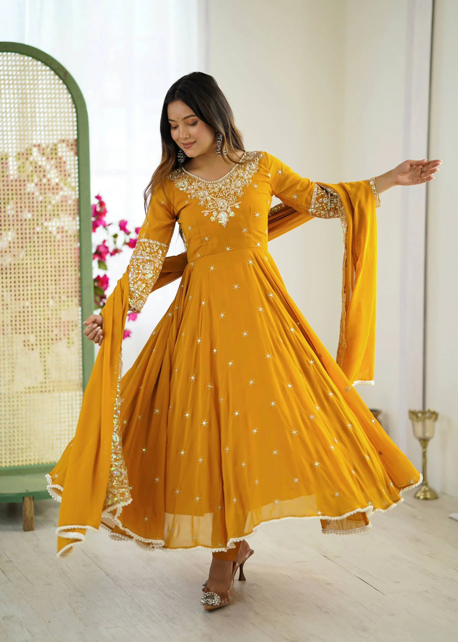 Beautiful Sabina 5012 Blooming Sequence Embroidery Anarkali Gown Bottom With Dupatta 2026