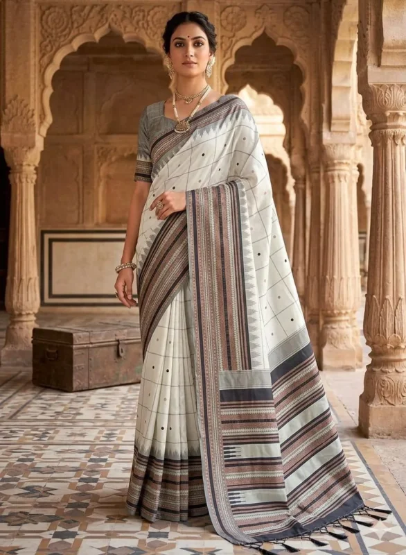 Buy Rani 307 Lichi Silk Jacquard South Style Saree Supplier in Surat 2026