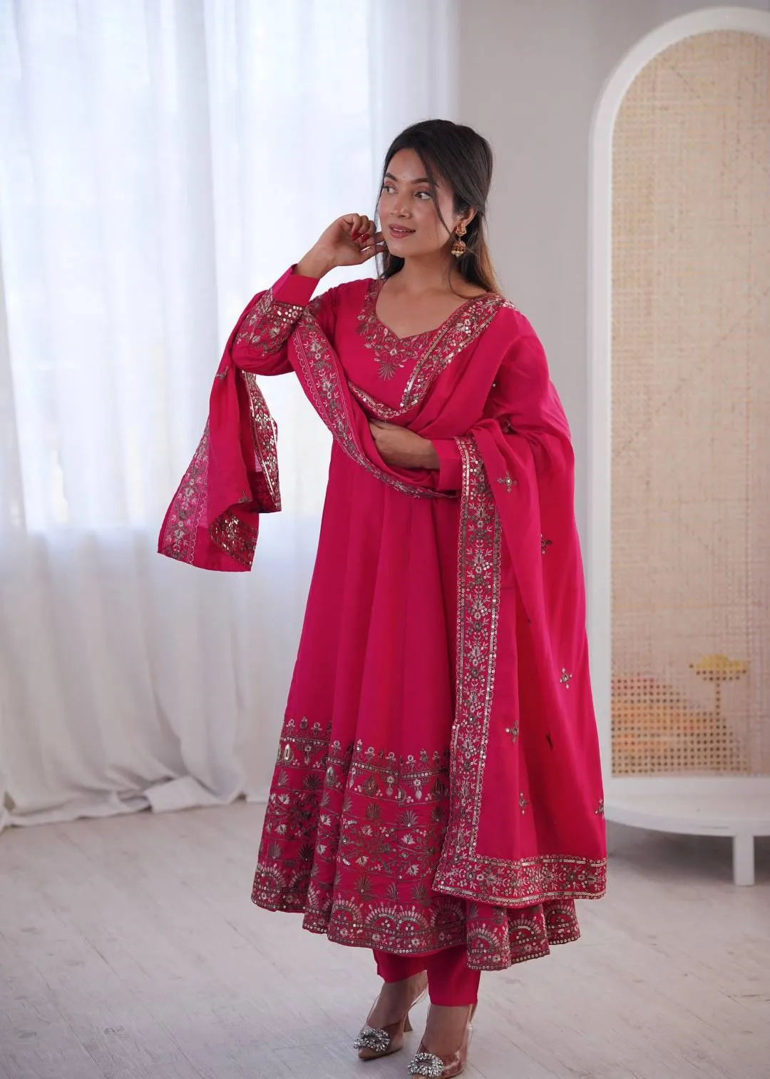 Latest Sabina 5016 Roman Silk Embroidery Work Wedding Anarkali Gown 2026