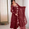 Stylish Sabina 5011 Crunchy Silk Sequence Embroidery Anarkali Gown Pant Dupatta 2026