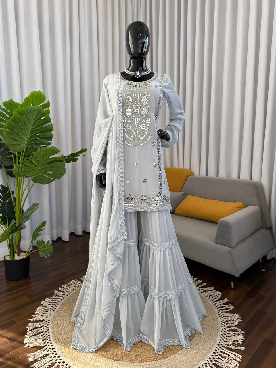 Latest Deepika 1572 Georgette Sequence Work Party Wear Gharara Suit 2026