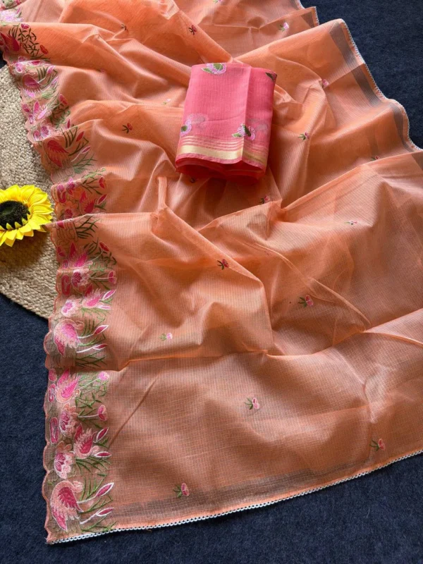 Launching MHV Bansi Doriya Embroidery Work Saree Supplier in Surat 2026